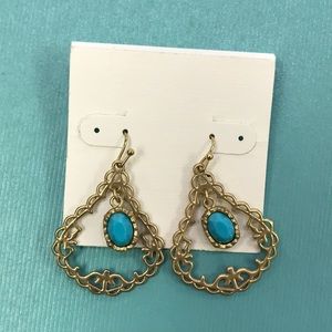 Gold & Blue Fashion Earrings